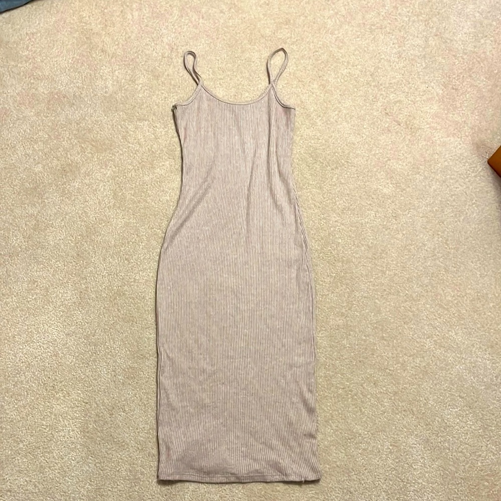 tan long dress